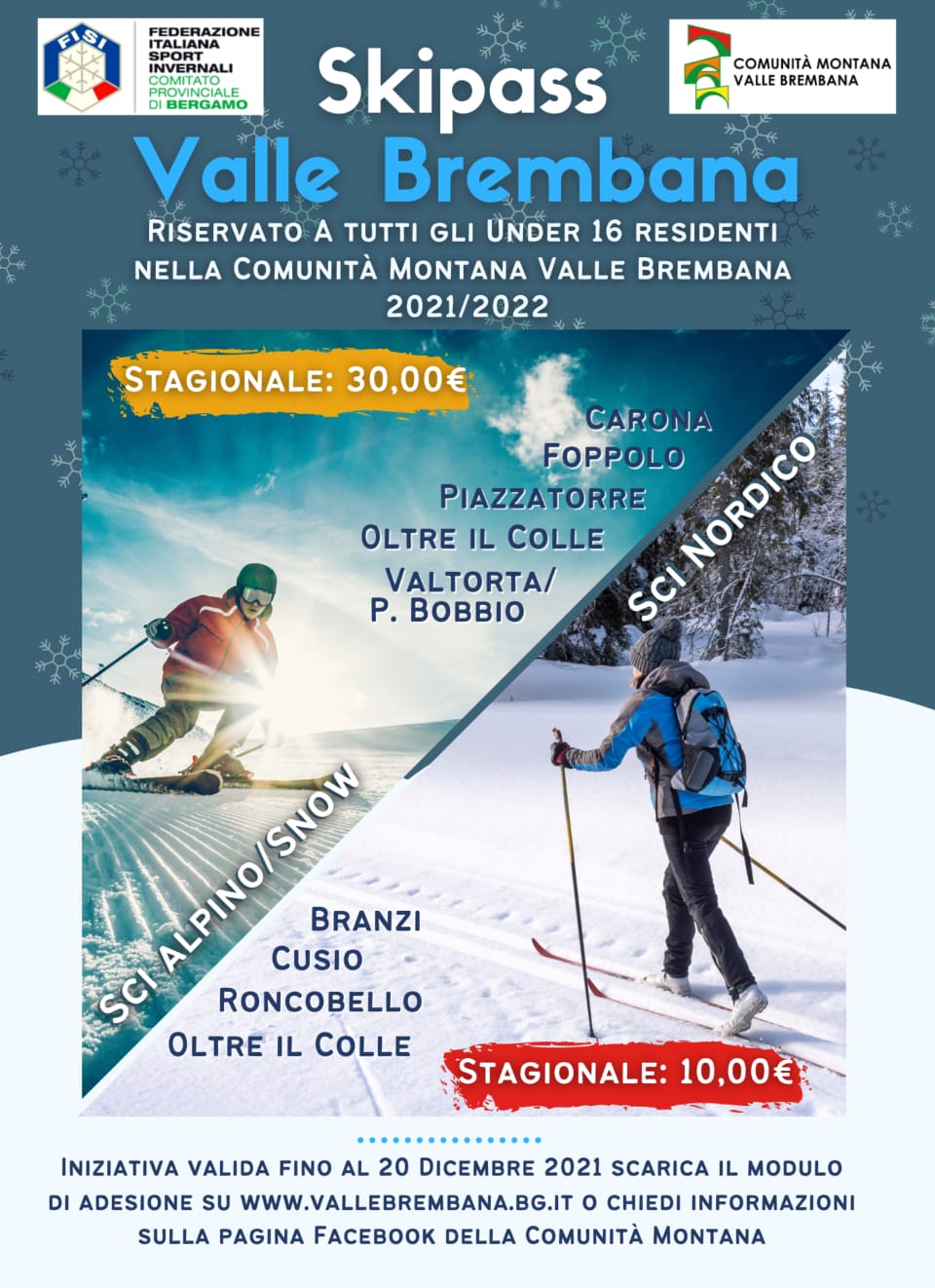 Immagine SKIPASS GIOVANI UNDE 16 VALLE BREMBANA